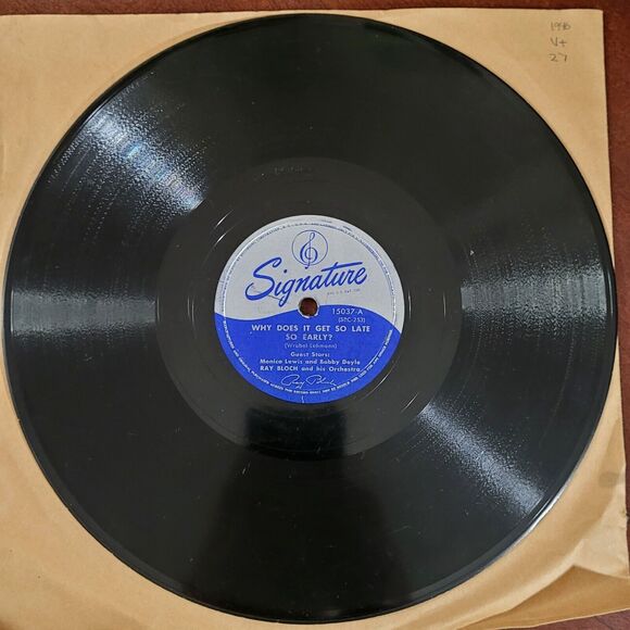 Ray Bloch 78 Why Does It Get So Late So Early?/Two Sleepy People on Signature V+ - Picture 2 of 3